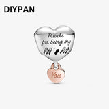 Love You Mum Heart Charm for Bracelet Beads
