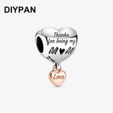 Love You Mum Heart Charm for Bracelet Beads