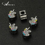 Zinc Alloy Metal Small Jewelry Round Hollow Mini Zircon Inlaid