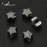 Zinc Alloy Metal Small Jewelry Round Hollow Mini Zircon Inlaid