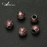 Zinc Alloy Metal Small Jewelry Round Hollow Mini Zircon Inlaid