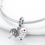 Love Tree of Life Charm Beads Silver for Charms Bracelet Diy Jewelry Gift