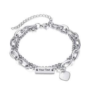 Customizable Male Name Bracelet Stainless Steel Punk Jewelry