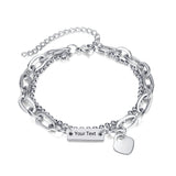 Customizable Male Name Bracelet Stainless Steel Punk Jewelry