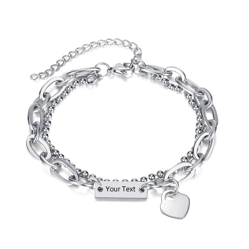 Customizable Male Name Bracelet Stainless Steel Punk Jewelry