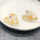 Pearl Love Earrings DIY Girl Patch Material