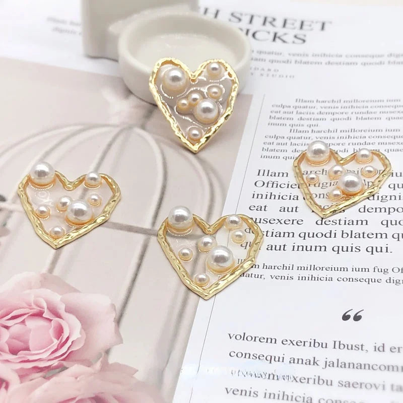 Pearl Love Earrings DIY Girl Patch Material