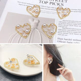 Pearl Love Earrings DIY Girl Patch Material