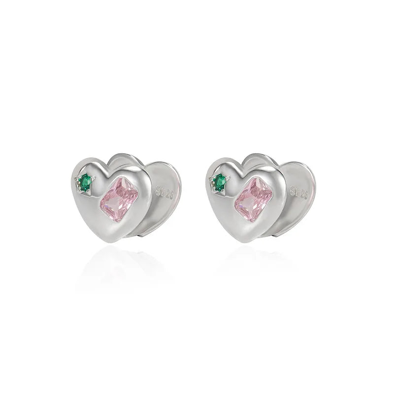 S925 Sterling Silver Colorful Zircon Earrings