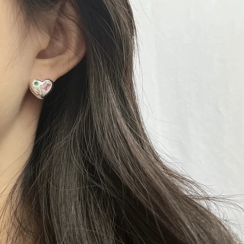 S925 Sterling Silver Colorful Zircon Earrings