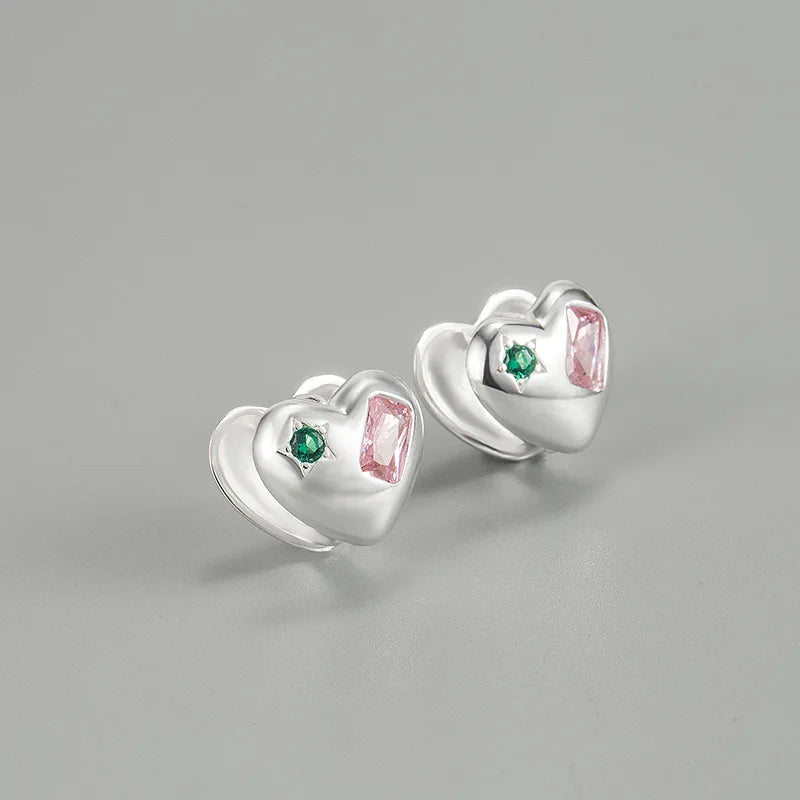 S925 Sterling Silver Colorful Zircon Earrings