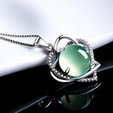 Heart Crystal Pendant Necklace Pink Gemstone Silver Chain Choker