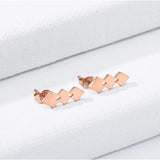 Love Heart Pattern Square Earrings Studs Women Jewelry Girl