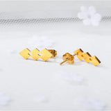 Love Heart Pattern Square Earrings Studs Women Jewelry Girl