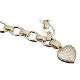 Love Heart Zircon Diamond Necklace & Bracelet Set