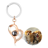 Couples Love Keychain Photo Frame Gift - Heart Shape Charm Pendant