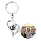 Couples Love Keychain Photo Frame Gift - Heart Shape Charm Pendant