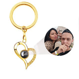 Couples Love Keychain Photo Frame Gift - Heart Shape Charm Pendant