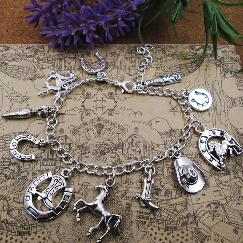 Cowboy Rides Horses Western Love Rodeo Jewelry