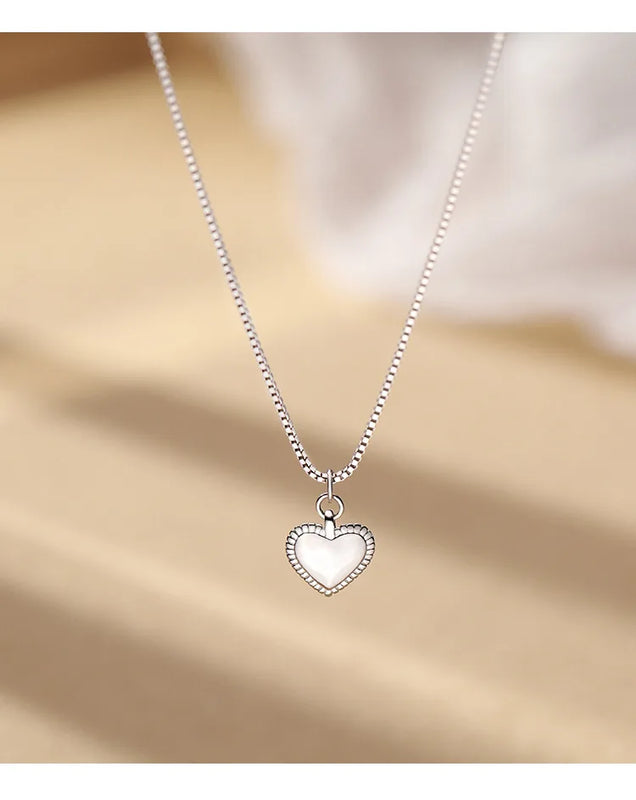 Love Necklace S925 Sterling Silver Ins Peach Heart Clavicle Chain
