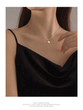 Love Necklace S925 Sterling Silver Ins Peach Heart Clavicle Chain