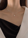 Love Necklace S925 Sterling Silver Ins Peach Heart Clavicle Chain