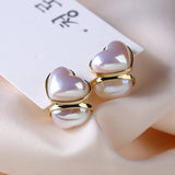 Pearl Earrings: High-Quality Diamond Peach Heart Shape