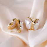 Pearl Earrings: High-Quality Diamond Peach Heart Shape