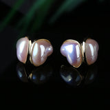 Pearl Earrings: High-Quality Diamond Peach Heart Shape