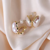 Pearl Earrings: High-Quality Diamond Peach Heart Shape