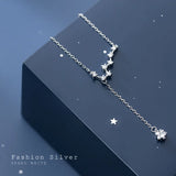 Big Dipper Stars Tassel 925 Silver Pendant Necklace Sweet Female Jewelry