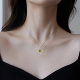 Sunflower Photo Projection Necklace Key Chain Jewelry