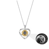 Sunflower Photo Projection Necklace Key Chain Jewelry