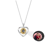 Sunflower Photo Projection Necklace Key Chain Jewelry