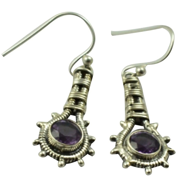 LoveGem Amethyst EARRINGS 925 Sterling Silver Jewelry, 39mm