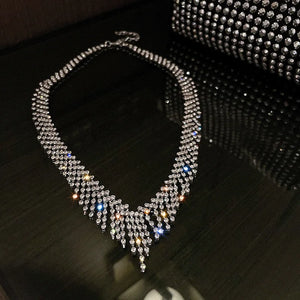 LoveLink Crystal Wedding Necklace Long Tassel Chain