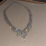 LoveLink Crystal Wedding Necklace Long Tassel Chain