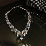 LoveLink Crystal Wedding Necklace Long Tassel Chain