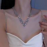 LoveLink Crystal Wedding Necklace Long Tassel Chain