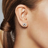 925 Sterling Silver Snowflake Heart Stud Earrings