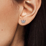 925 Sterling Silver Snowflake Heart Stud Earrings