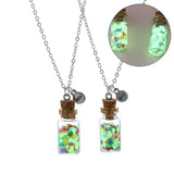 Luminous Butterfly Sequin Bottle Pendant BFF Necklaces