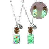 Luminous Butterfly Sequin Bottle Pendant BFF Necklaces
