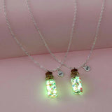 Luminous Butterfly Sequin Bottle Pendant BFF Necklaces