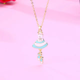 Lovecryst Ballet Skirt Shoe Pendant Necklace for Kids Girls