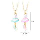 Lovecryst Ballet Skirt Shoe Pendant Necklace for Kids Girls