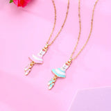 Lovecryst Ballet Skirt Shoe Pendant Necklace for Kids Girls