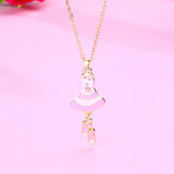 Lovecryst Ballet Skirt Shoe Pendant Necklace for Kids Girls