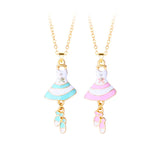 Lovecryst Ballet Skirt Shoe Pendant Necklace for Kids Girls