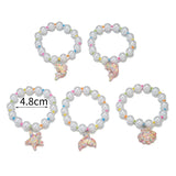 5Pcs Mermaid Tail Chunky Beads Bracelets for Baby Girls